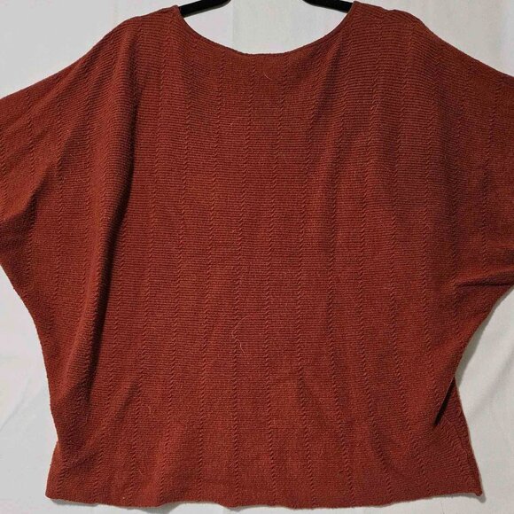 Cyrus Rust Red Textured Knit Sweater – Relaxed Fit Long Sleeve - Picture 4 of 4
